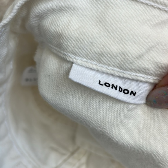 NWT SLVRLAKE London White Destructed High Rise Straight Leg Jeans $285 size 25 - Picture 7 of 16